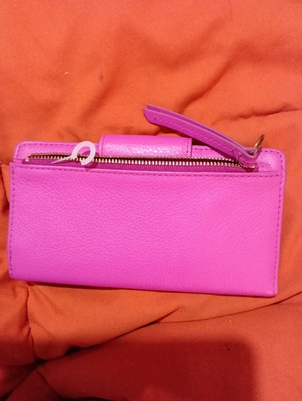 Fossil Emma RFID Bright Pink Leather Clutch Wallet Wristlet